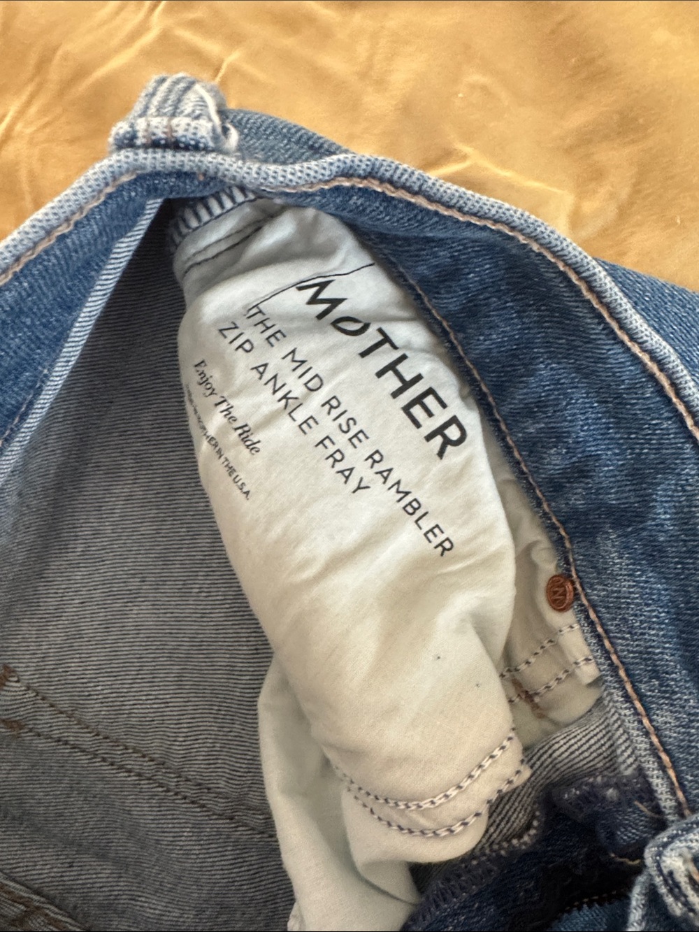 MOTHER Wide Leg Flare Jeans in Distressed Medium Blue - Picture 3 of 5